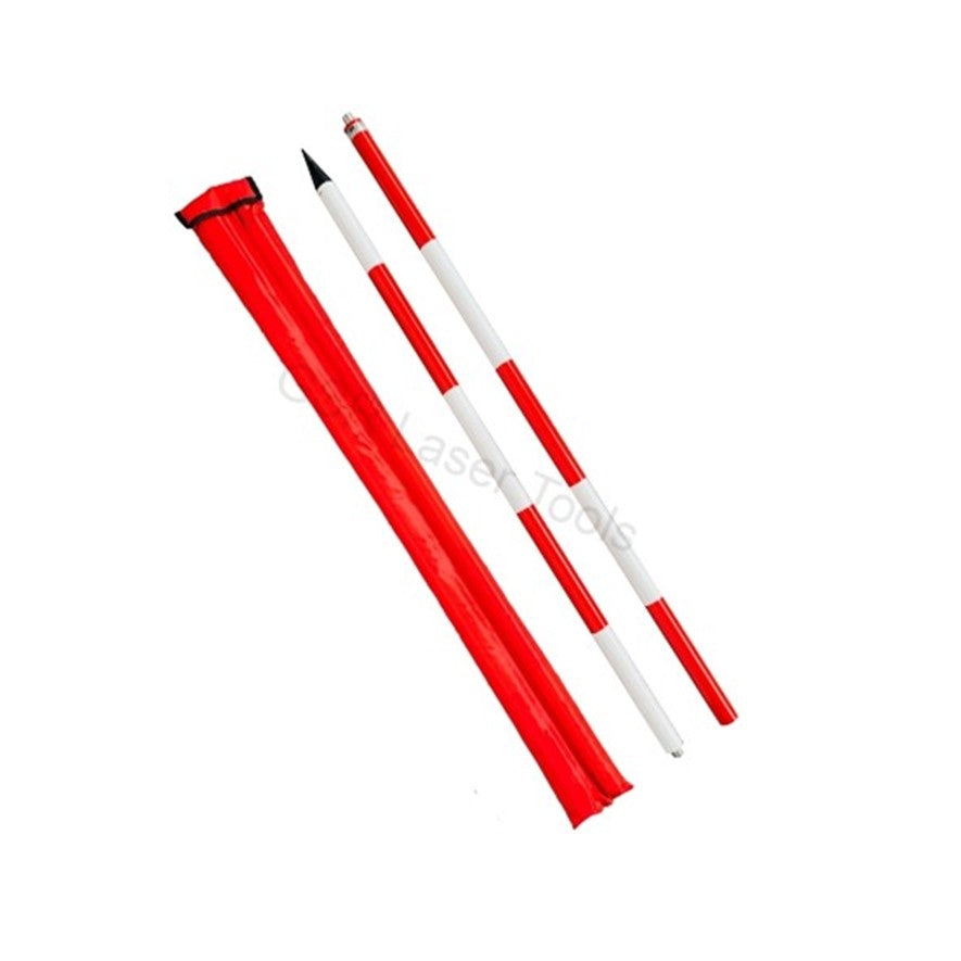 GSR Ranging Pole 2x1m with 20cm R&W markings & 5/8x11 Thread