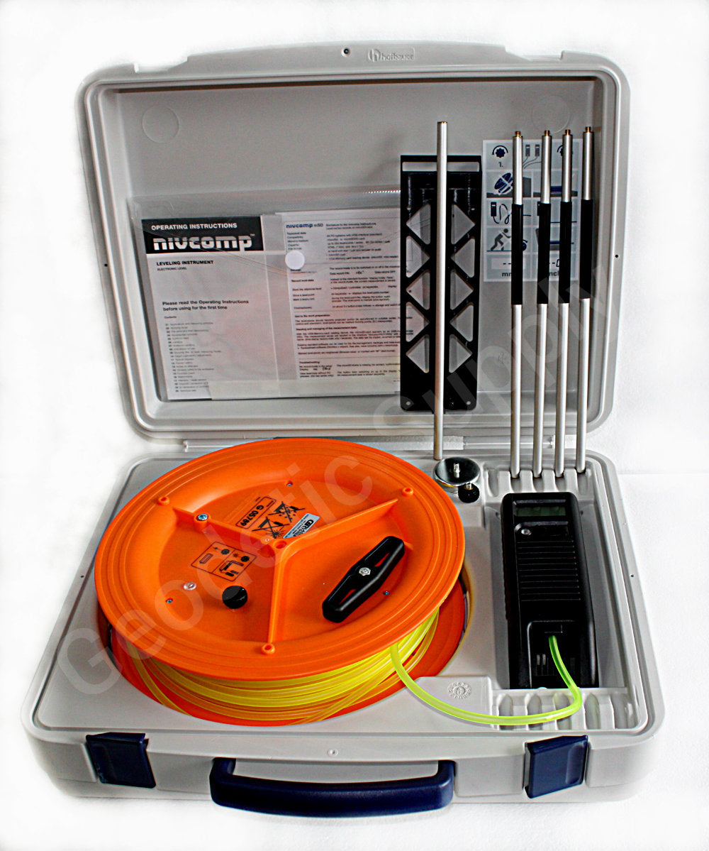 Geodetic Control Disk nivcomp Unit Deluxe - in PP Case with Compartment for Hose Drum ...