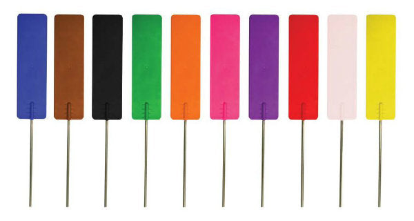 Pin Tag. Sign Pin Flags Plastic Flagging Ribbon 150mm x 150mm attached to 500mm x 2 ...